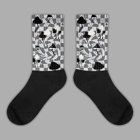 Jordan 1 Retro Low OG Black Cement DopeSkill Sublimated Socks Mushroom Graphic Streetwear