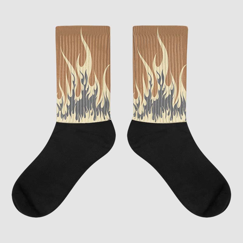 Jordan 6 WMNS Gore-Tex Brown Kelp DopeSkill Sublimated Socks FIRE Graphic Streetwear