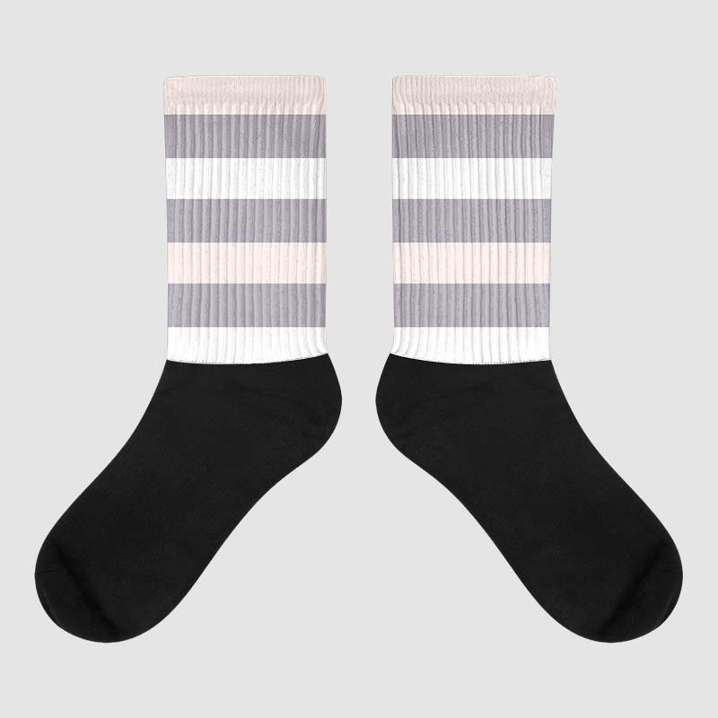 Jordan 2 Cement Grey DopeSkill Sublimated Socks Horizontal Stripes Graphic Streetwear