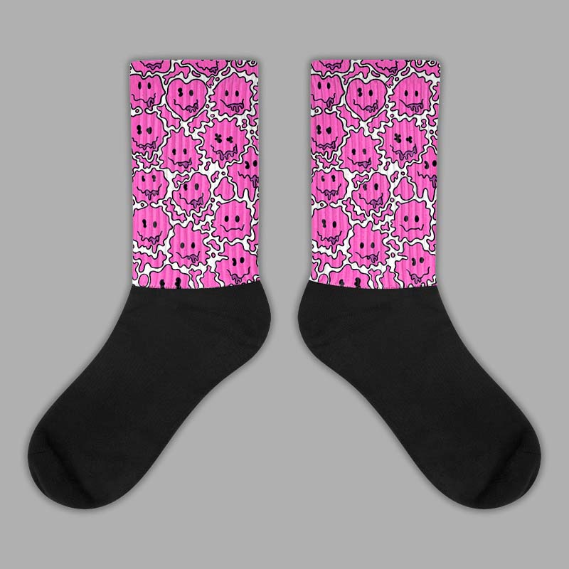 Jordan 4 GS “Hyper Violet” DopeSkill Sublimated Socks Slime Graphic Streetwear