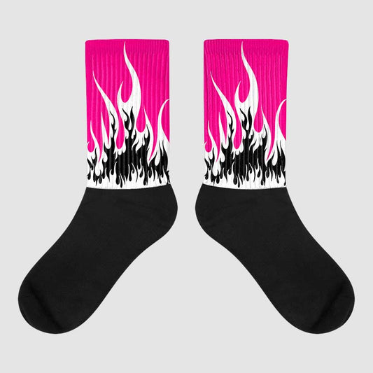 Jordan 1 Low GS “Fierce Pink” Dopeskill Sublimated Socks FIRE Graphic Streetwear