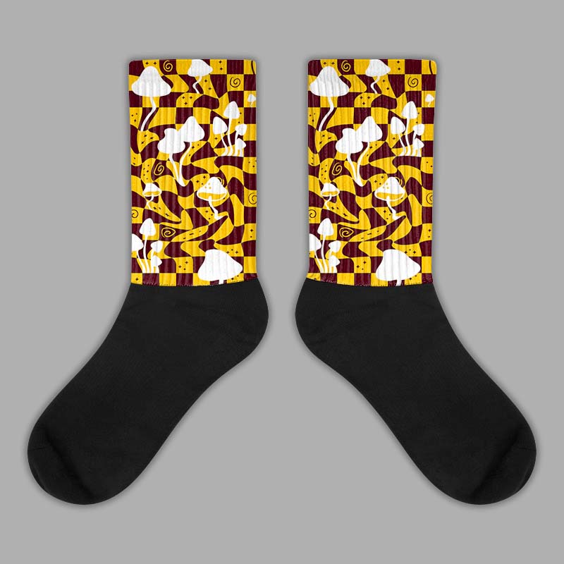 Dunk Yellow Bordeaux DopeSkill Sublimated Socks Mushroom Graphic Streetwear