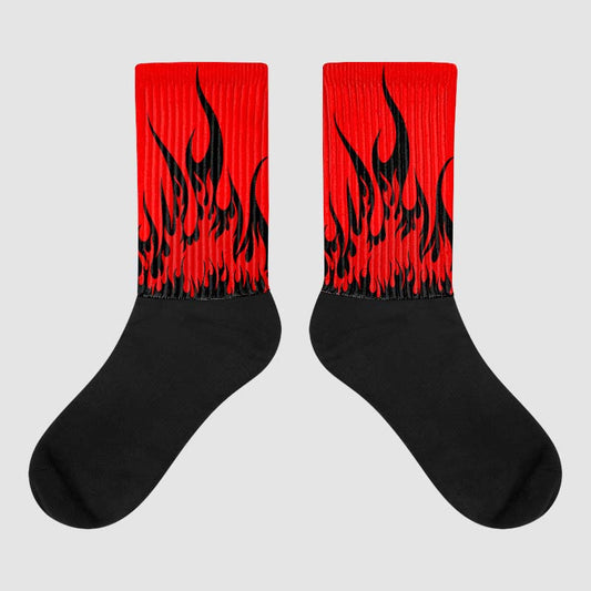 Jordan 1 Retro High OG "Satin Bred" DopeSkill Sublimated Socks FIRE Graphic Streetwear