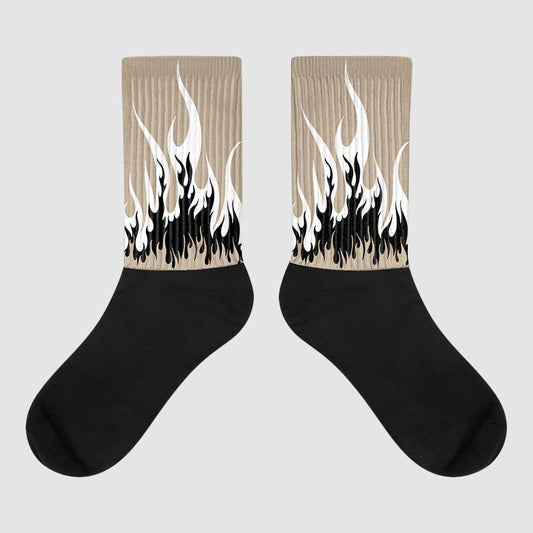 Jordan 1 High OG “Latte” DopeSkill Sublimated Socks FIRE Graphic Streetwear