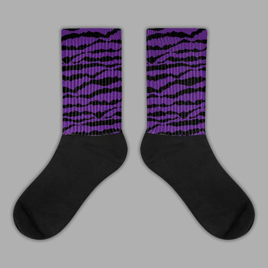 Jordan 12 "Field Purple" DopeSkill Sublimated Socks Abstract Tiger Graphic Streetwear