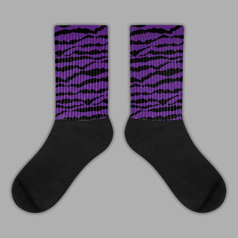 Jordan 12 "Field Purple" DopeSkill Sublimated Socks Abstract Tiger Graphic Streetwear