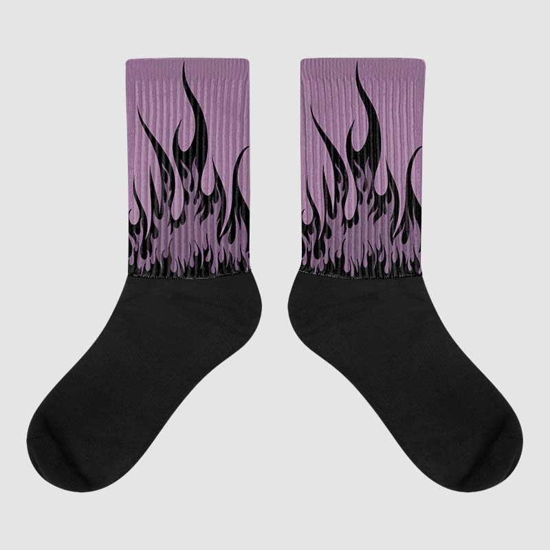 Jordan 2 “Mauve/Off-Noir” DopeSkill Sublimated Socks FIRE Graphic Streetwear