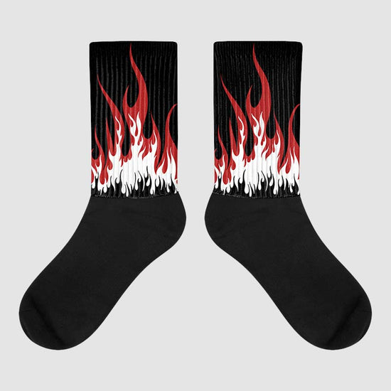 Jordan 14 "Black/White" DopeSkill Sublimated Socks FIRE Graphic Streetwear