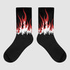 Jordan 14 "Black/White" DopeSkill Sublimated Socks FIRE Graphic Streetwear