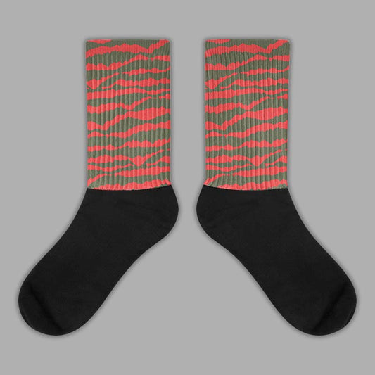 Dunk Mystic Red Cargo Khaki DopeSkill Sublimated Socks Abstract Tiger Graphic Streetwear