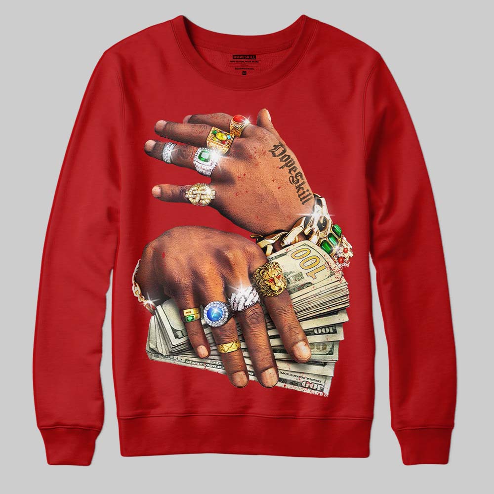 'Prosperous Hands' DopeSkill Graphic Sweatshirt Streetwear - Red