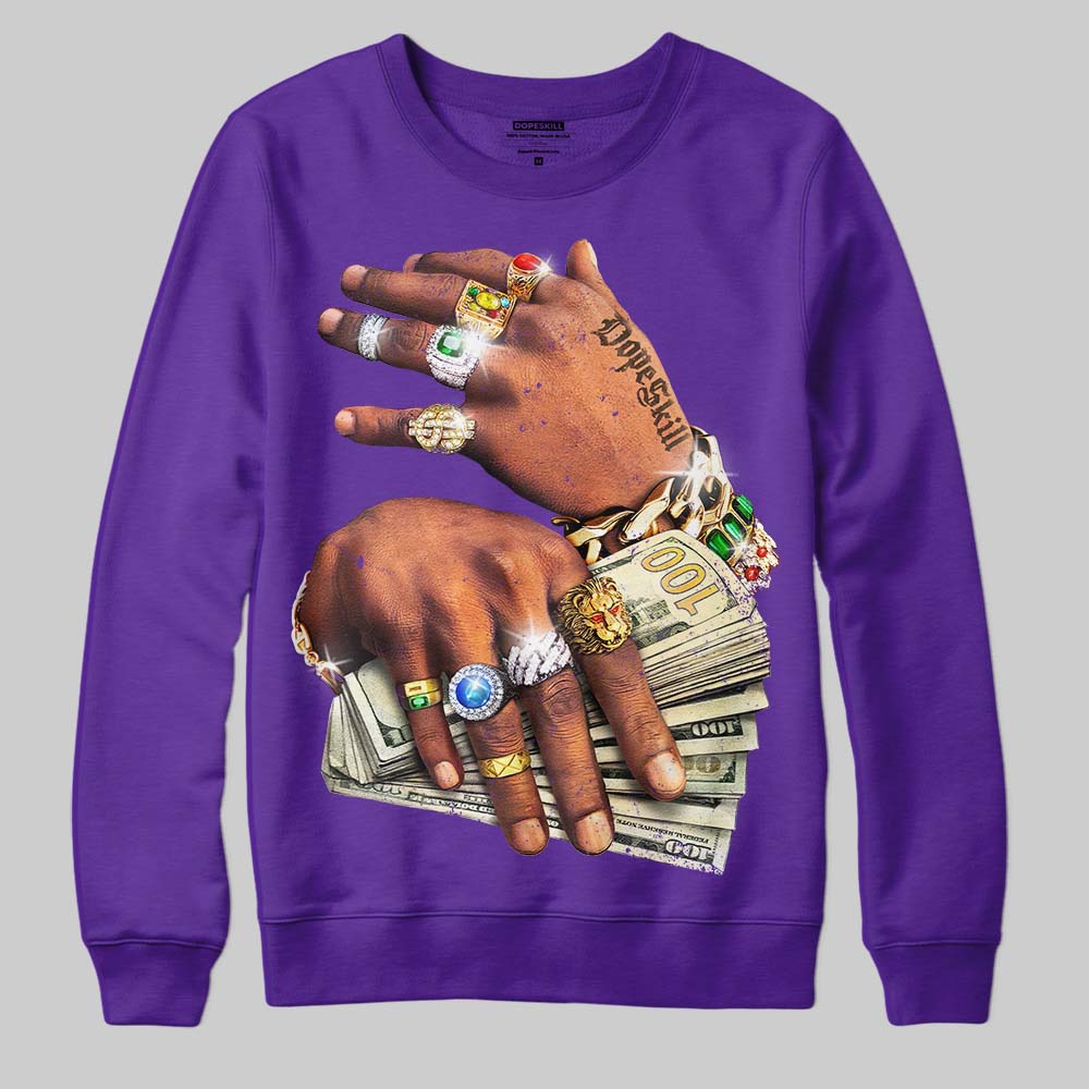 'Prosperous Hands' DopeSkill Graphic Sweatshirt Streetwear - Purple
