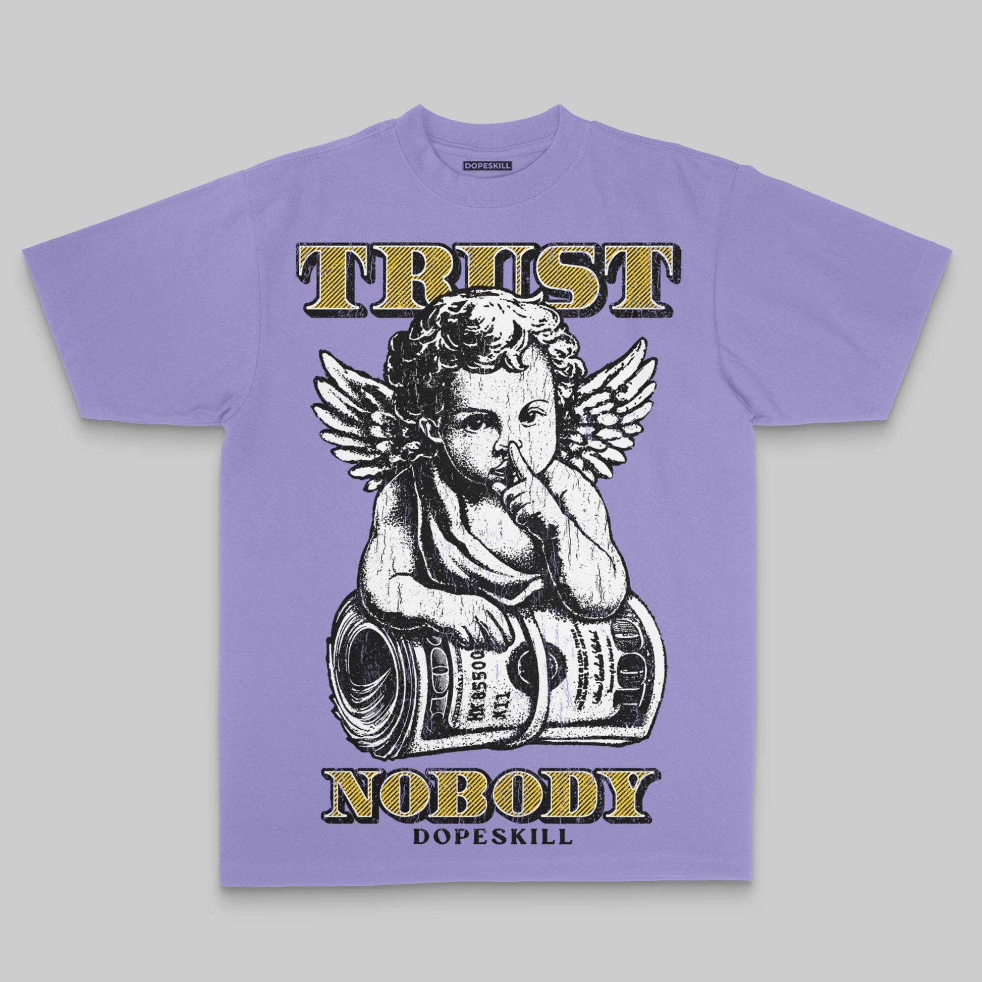 Purple Oversize Print Trust Nobody DopeSkill Graphic Premium T-shirt Streetwear - Violet