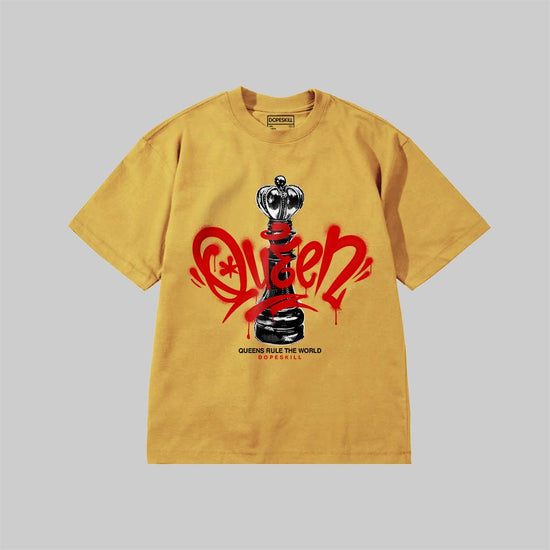 Queen Chess DopeSkill Premium T-shirt Streetwear - Mustard