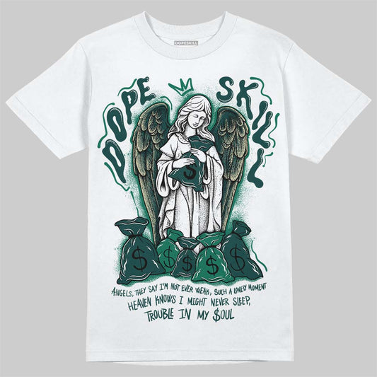 Jordan 4 Retro Oxidized Green DopeSkill T-Shirt Angels Graphic Streetwear - White