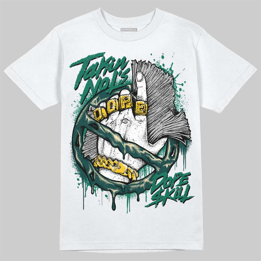 Jordan 4 Retro Oxidized Green DopeSkill T-Shirt Takin No L's Graphic Streetwear - White