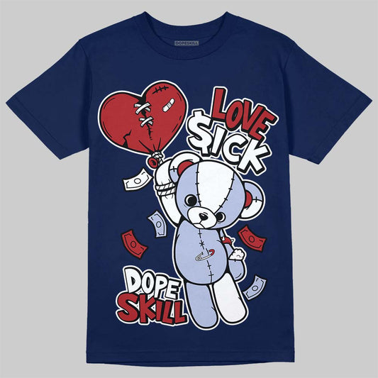 Jordan 6 Retro 'White And Midnight Navy' DopeSkill Navy T-shirt Love Sick Graphic Streetwear