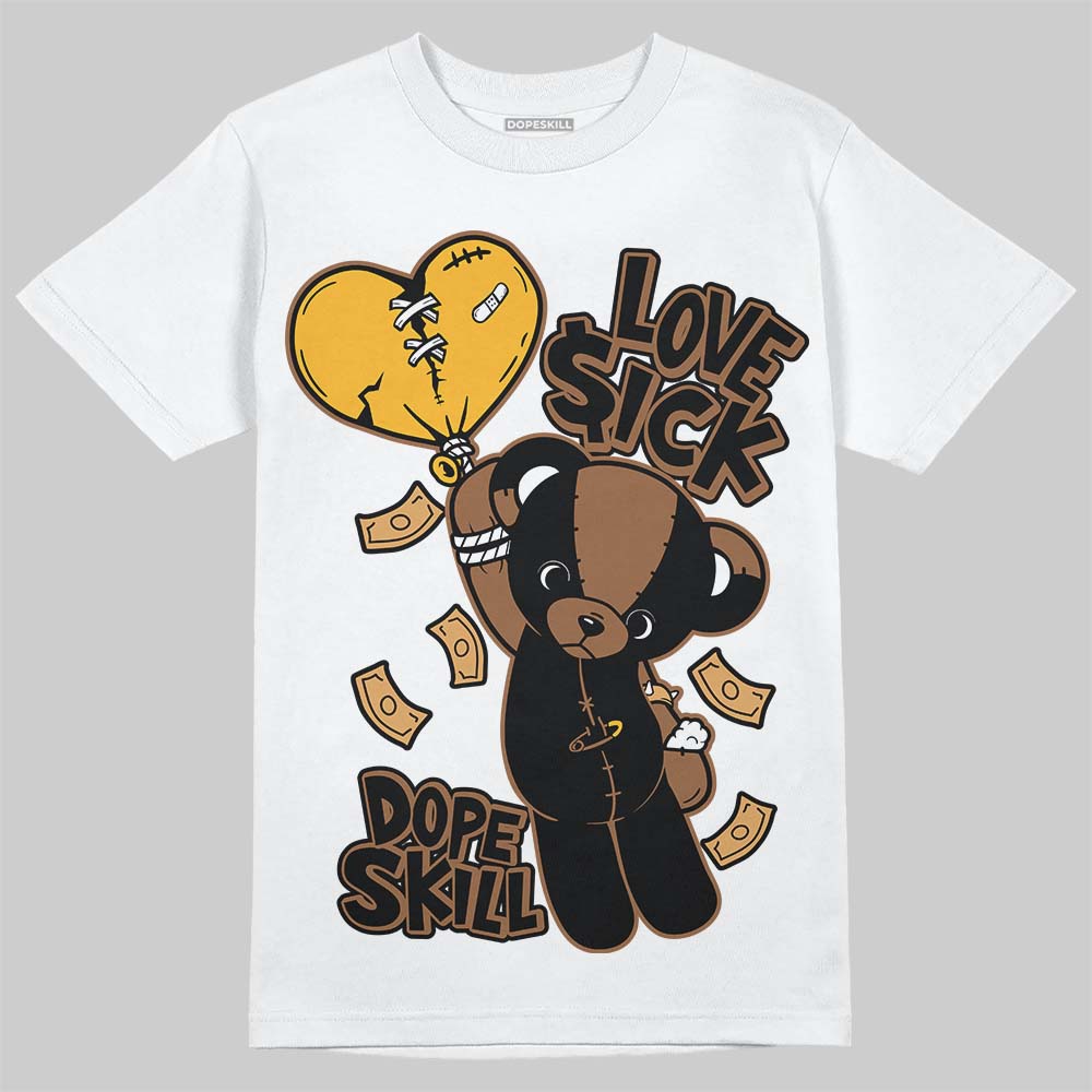 Jordan 1 High OG Black Metallic Gold DopeSkill T-Shirt Love Sick Graphic Streetwear - White