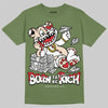 Travis Scott x Jordan 1 Medium Olive DopeSkill  Olive T-shirt Born To Be Rich Graphic Streetwear