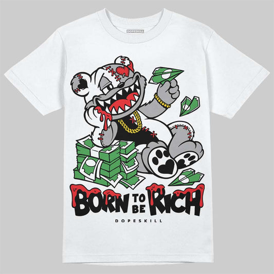 Jordan 4 “White Thunder” DopeSkill T-Shirt Born To Be Rich Graphic Streetwear - White