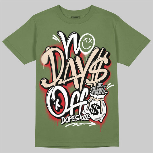 Travis Scott x Jordan 1 Medium Olive DopeSkill  Olive T-shirt No Days Off Graphic Streetwear