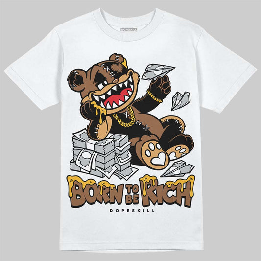 Jordan 1 High OG Black Metallic Gold DopeSkill T-Shirt Born To Be Rich Graphic Streetwear - White