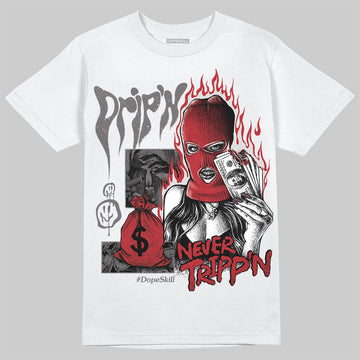 New Balance 1906R Silver Classic Crimson DopeSkill T-Shirt Drip'n Never Tripp'n Graphic Streetwear - WHite 