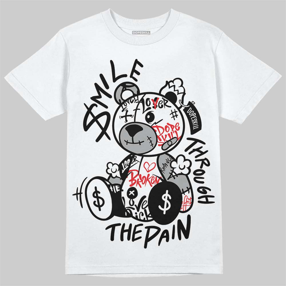 Jordan 4 “White Thunder” DopeSkill T-Shirt Smile Through The Pain Graphic Streetwear - White