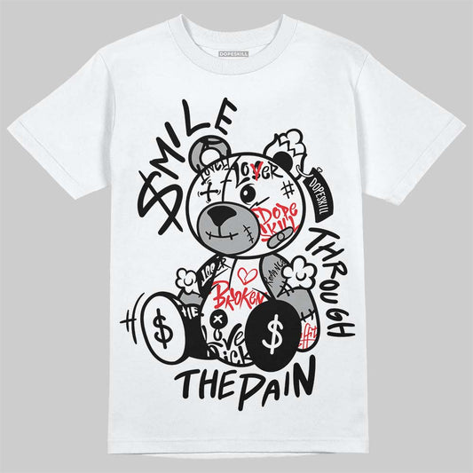 Jordan 4 “White Thunder” DopeSkill T-Shirt Smile Through The Pain Graphic Streetwear - White