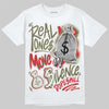 Travis Scott x Jordan 1 Medium Olive DopeSkill T-Shirt Real Ones Move In Silence Graphic Streetwear - White