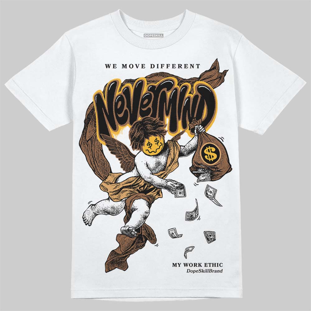 Jordan 1 High OG Black Metallic Gold DopeSkill T-Shirt Nevermind Graphic Streetwear - White 