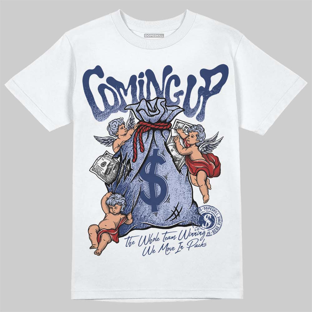 Jordan 6 Retro 'White And Midnight Navy' DopeSkill T-Shirt Money Bag Coming Up Graphic Streetwear - White