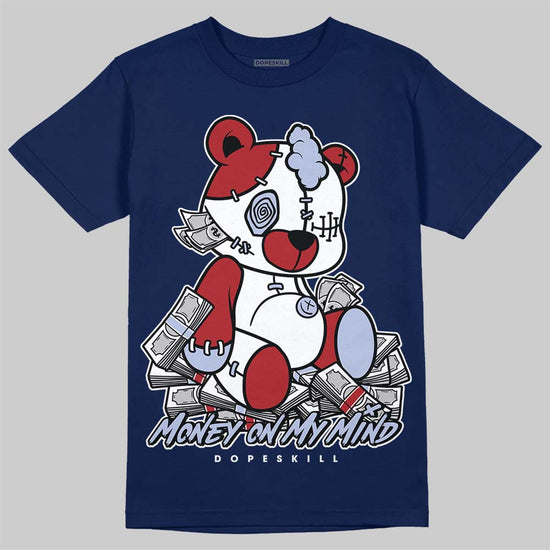 Jordan 6 Retro 'White And Midnight Navy' DopeSkill Navy T-shirt MOMM Bear Graphic Streetwear