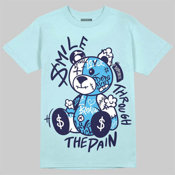 Dunk Low GS “Glacier Blue” DopeSkill Chambray T-shirt Smile Through The Pain Graphic Streetwear