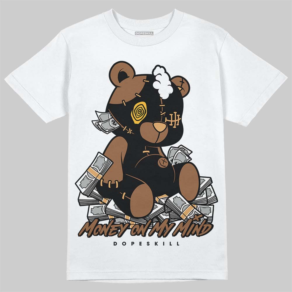 Jordan 1 High OG Black Metallic Gold DopeSkill T-Shirt MOMM Bear Graphic Streetwear - White 