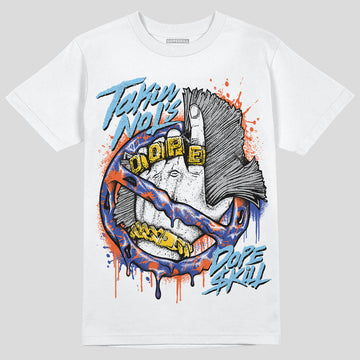 Dunk Low Futura Orange Blaze DopeSkill T-Shirt Takin No L's Graphic Streetwear - White 