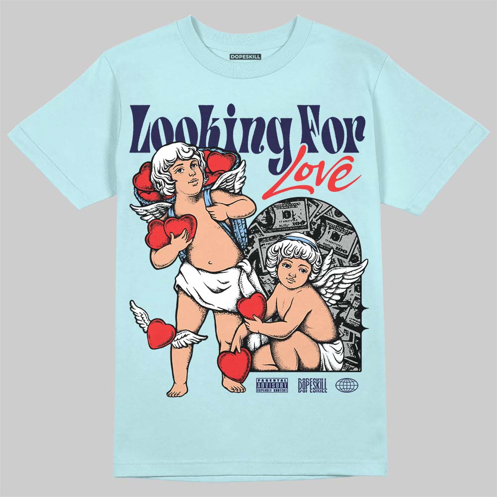 Dunk Low GS “Glacier Blue” DopeSkill Chambray T-shirt Looking For Love Graphic Streetwear