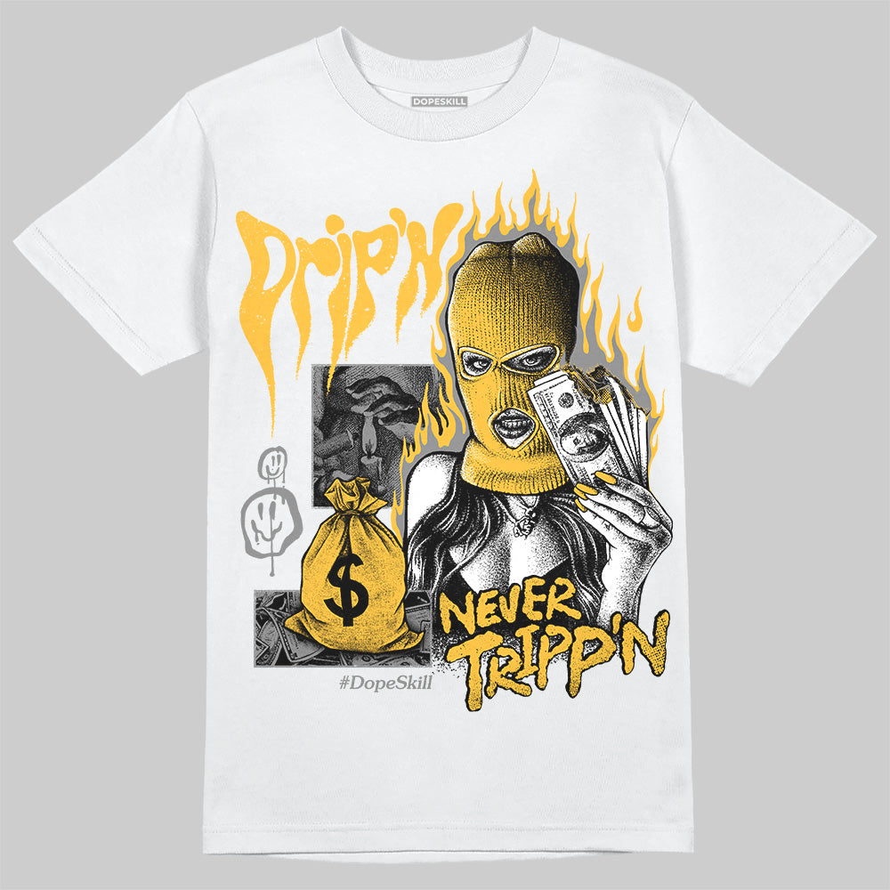 New Balance 9060 Varsity Gold (GS) DopeSkill T-Shirt Drip'n Never Tripp'n Graphic Streetwear - White