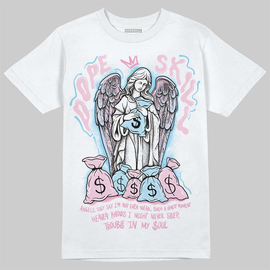 Jordan 1 Low SE Paw Print Pink Foam DopeSkill T-Shirt Angels Graphic Streetwear - White 