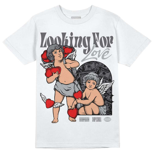 Jordan 4 Retro 'Wet Cement' DopeSkill T-Shirt Looking For Love Graphic Streetwear - White