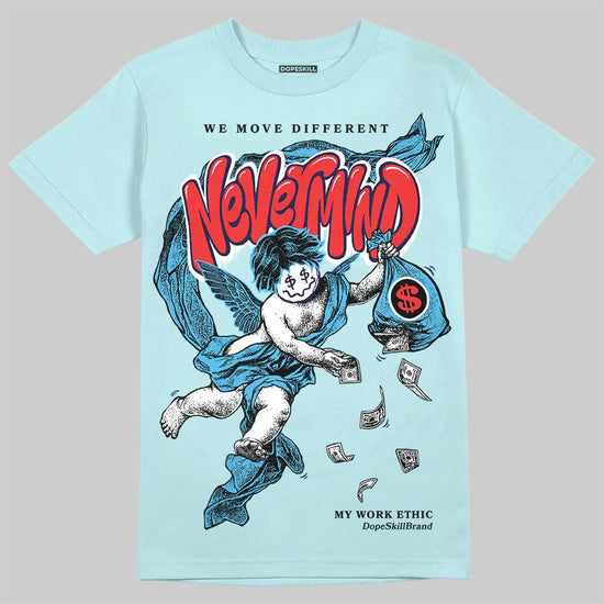 Dunk Low GS “Glacier Blue” DopeSkill Chambray T-shirt Nevermind Graphic Streetwear