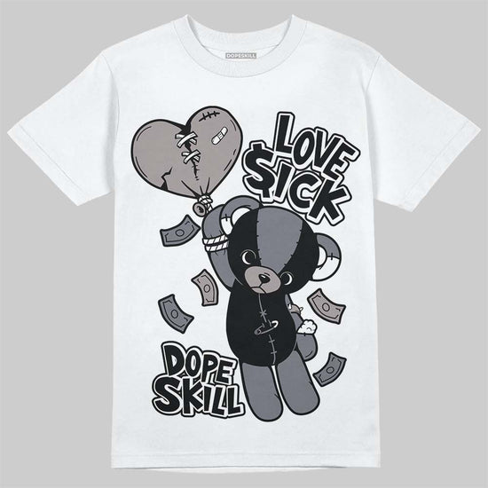 Lanvin Curb Sneakers White Anthracite DopeSkill T-Shirt Love Sick Graphic Streetwear - White