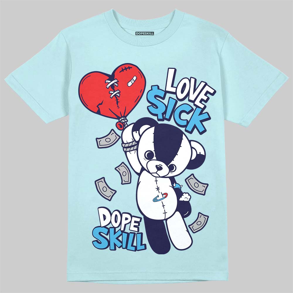 Dunk Low GS “Glacier Blue” DopeSkill Chambray T-shirt Love Sick Graphic Streetwear