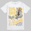 New Balance 9060 Varsity Gold (GS) DopeSkill T-Shirt Real Ones Move In Silence Graphic Streetwear - White