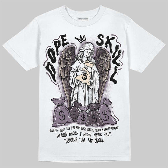 A Ma Maniére x Air Jordan 3 Black Violet Ore DopeSkill T-shirt Angels Graphic Streetwear - White 