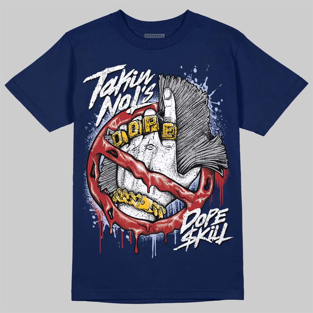 Jordan 6 Retro 'White And Midnight Navy' DopeSkill Navy T-shirt Takin No L's Graphic Streetwear