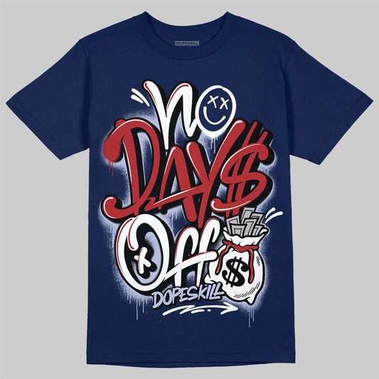 Jordan 6 Retro 'White And Midnight Navy' DopeSkill Navy T-shirt No Days Off  Graphic Streetwear