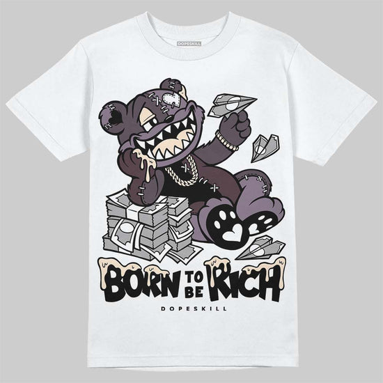 A Ma Maniére x Air Jordan 3 Black Violet Ore DopeSkill T-shirt Born To Be Rich Graphic Streetwear - White 