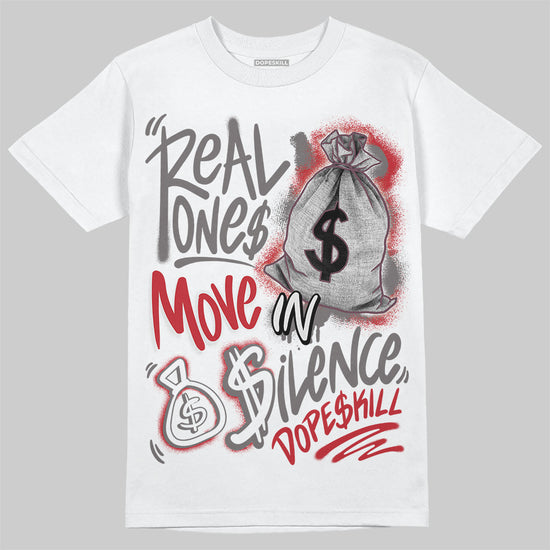 New Balance 1906R Silver Classic Crimson DopeSkill T-Shirt Real Ones Move In Silence Graphic Streetwear - White 