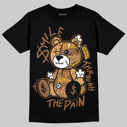 Jordan 1 High OG Black Metallic Gold DopeSkill T-Shirt Smile Through The Pain Graphic Streetwear - black